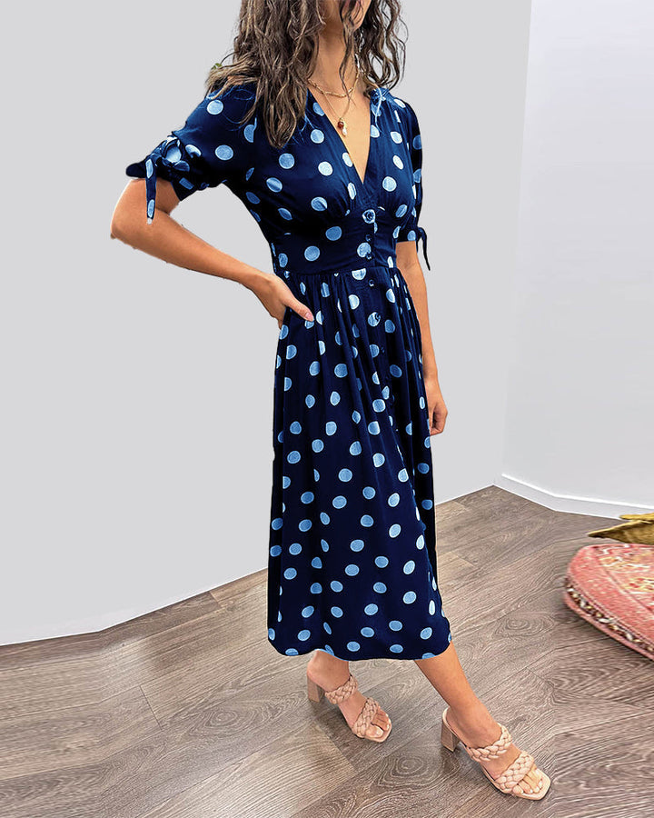 Mónica - Robe Élégante à Pois