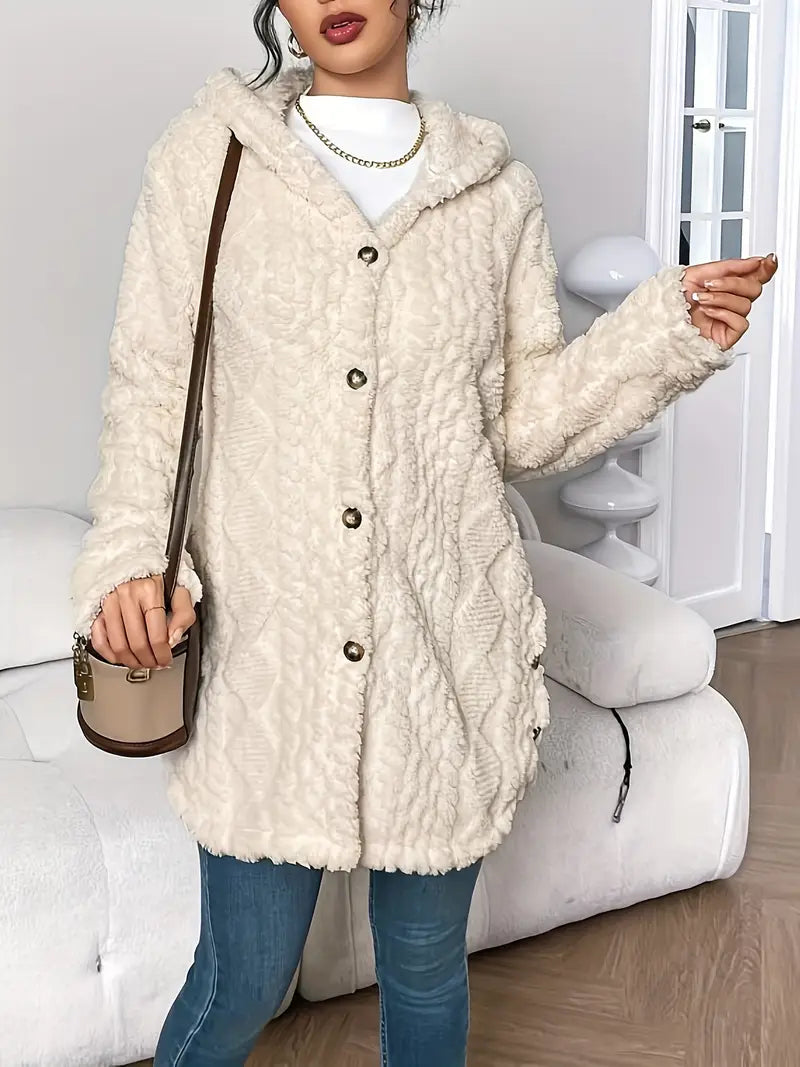 Sara - Manteau à capuche en peluche