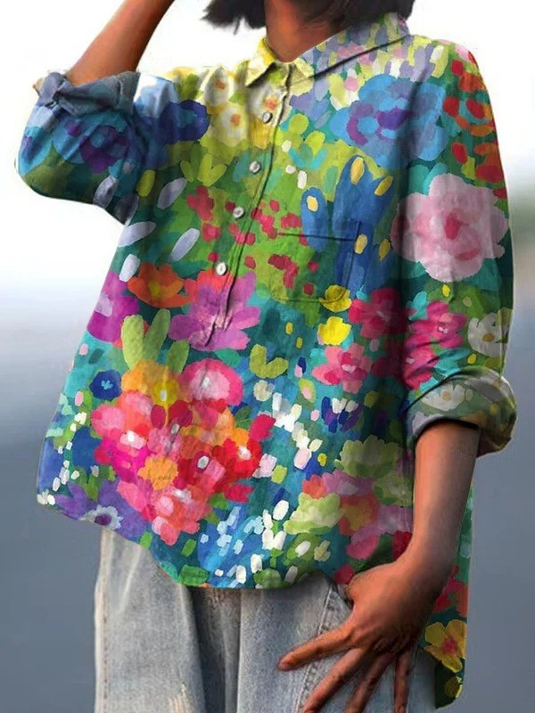 Rebeca - Chemise Casual Vintage Florale Belle