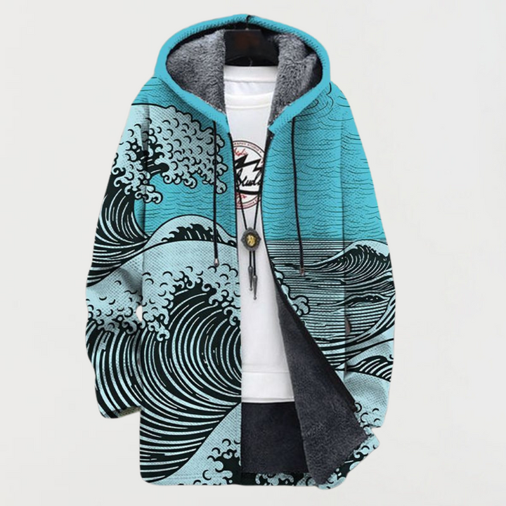 Manteau avec motif de vagues