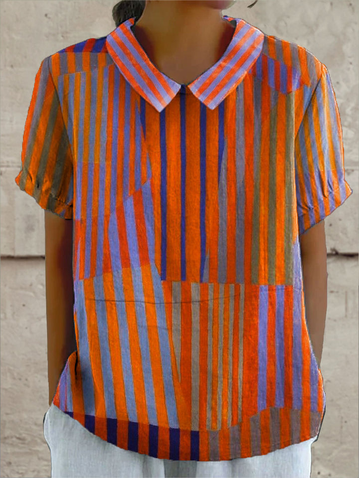 Nina - Chemise Rayée Géométrique