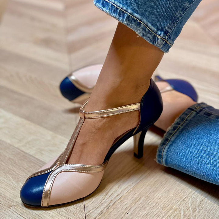 Aléssia - Ballerines à lanières colorées et confortables avec bout rond