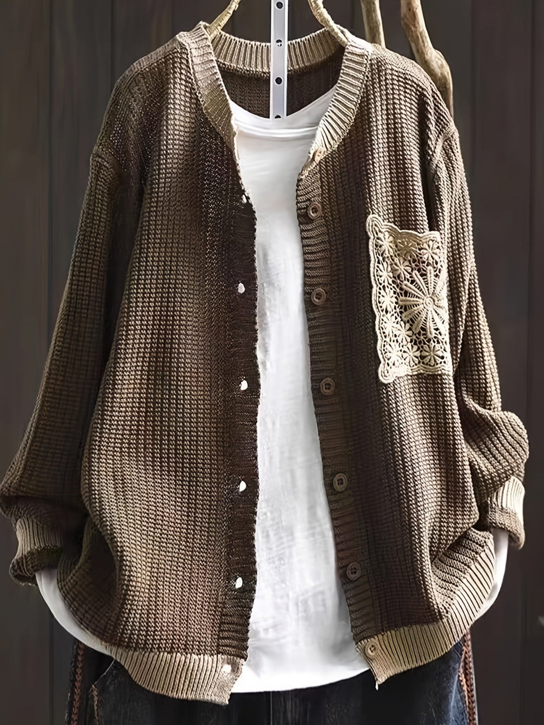 Marcelina - Manteau en Maille avec Poches