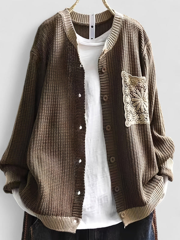Marcelina - Manteau en Maille avec Poches