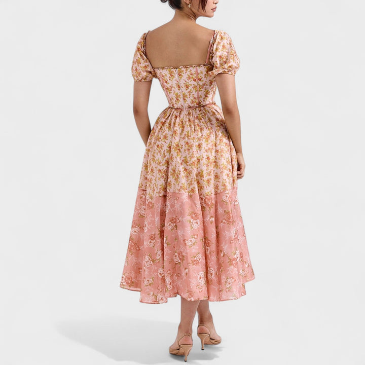 Valentina - Robe Florale Corail