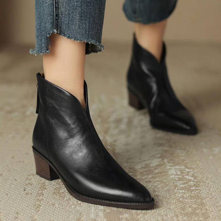 Camila - Bottines de Luxe avec Talon Bas