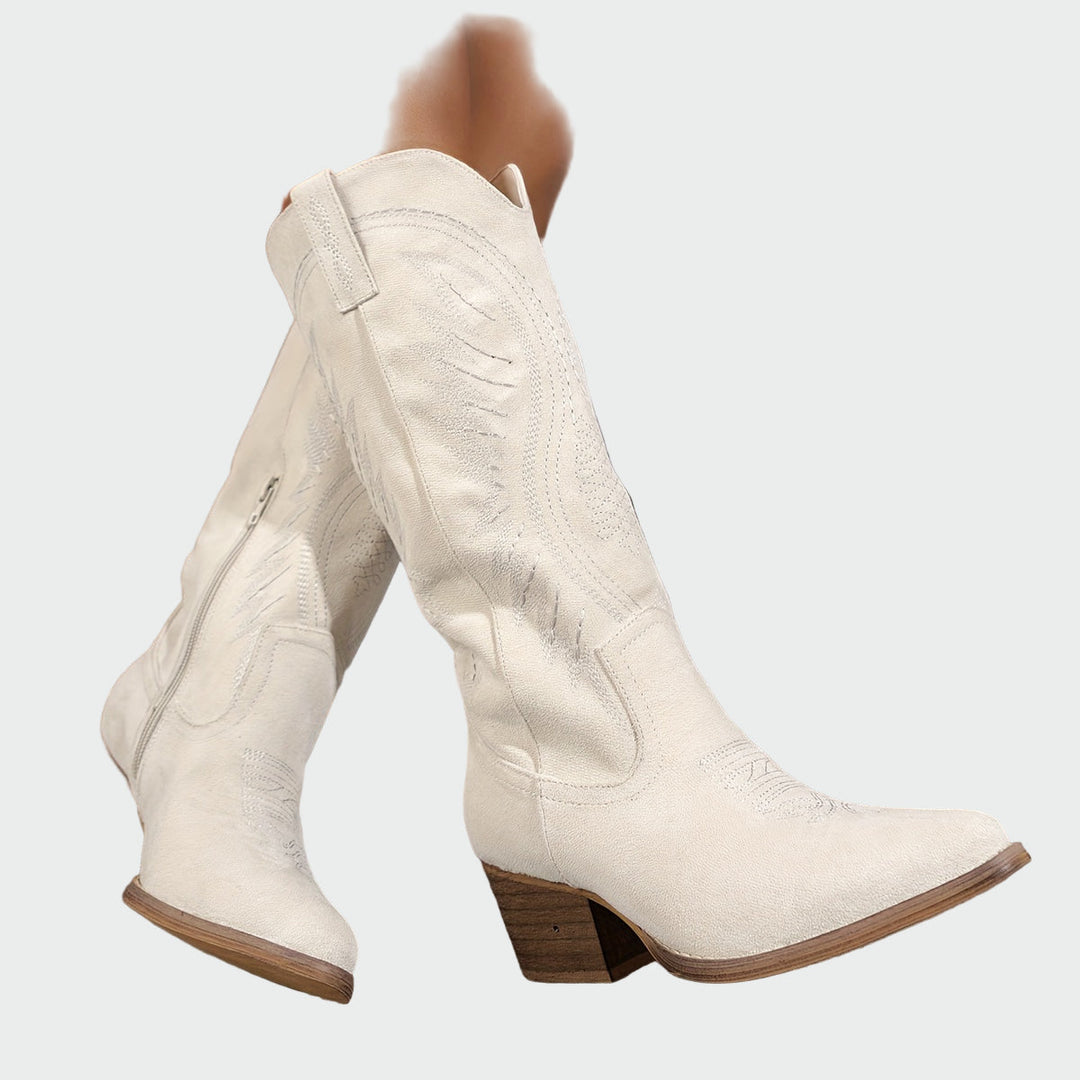 Bottes occidentales brodées et élégantes