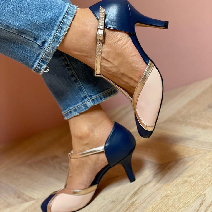 Aléssia - Ballerines à lanières colorées et confortables avec bout rond