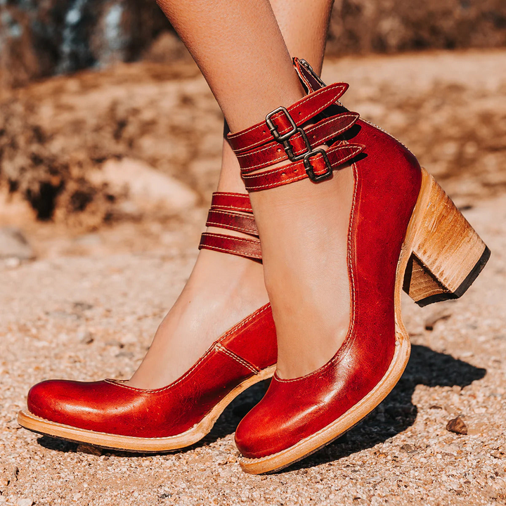 Ginevra - Chaussures à talons hauts avec multiples lanières et semelle épaisse
