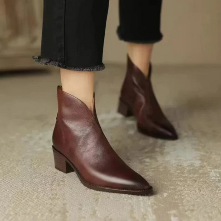 Camila - Bottines de Luxe avec Talon Bas
