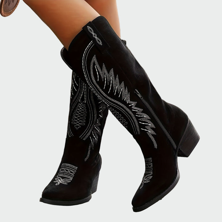 Bottes occidentales brodées et élégantes