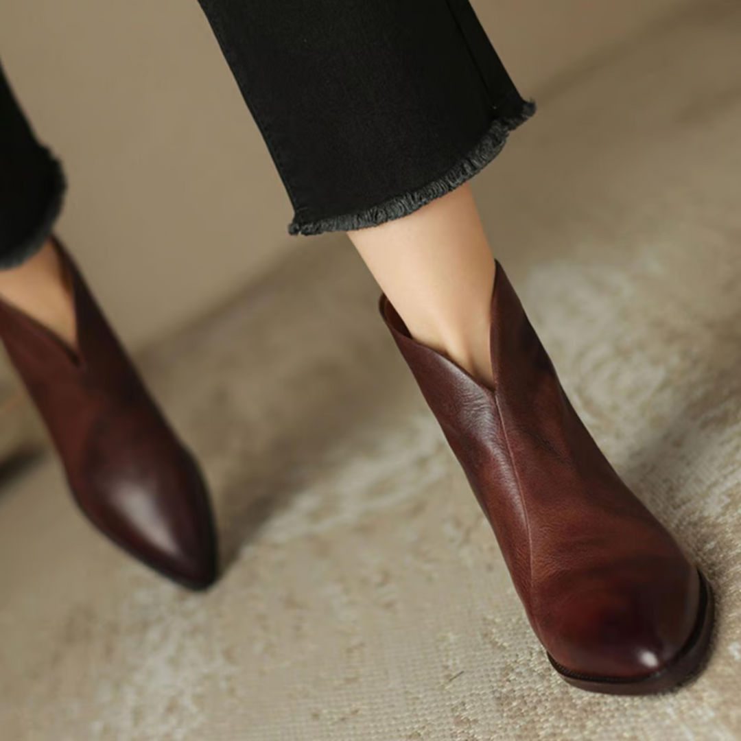 Camila - Bottines de Luxe avec Talon Bas