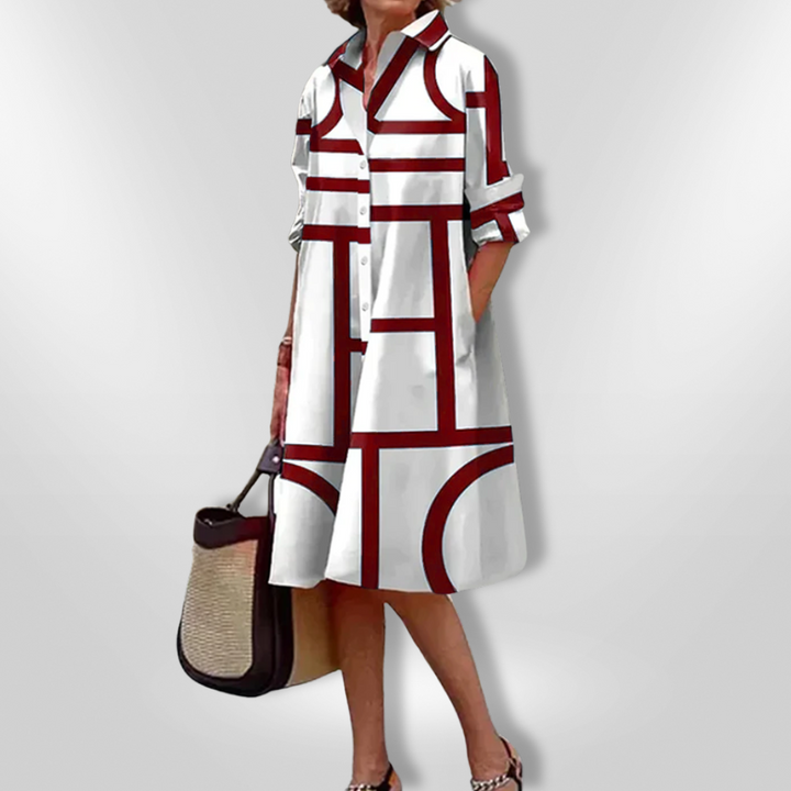 Helena - Robe Midi Géométrique