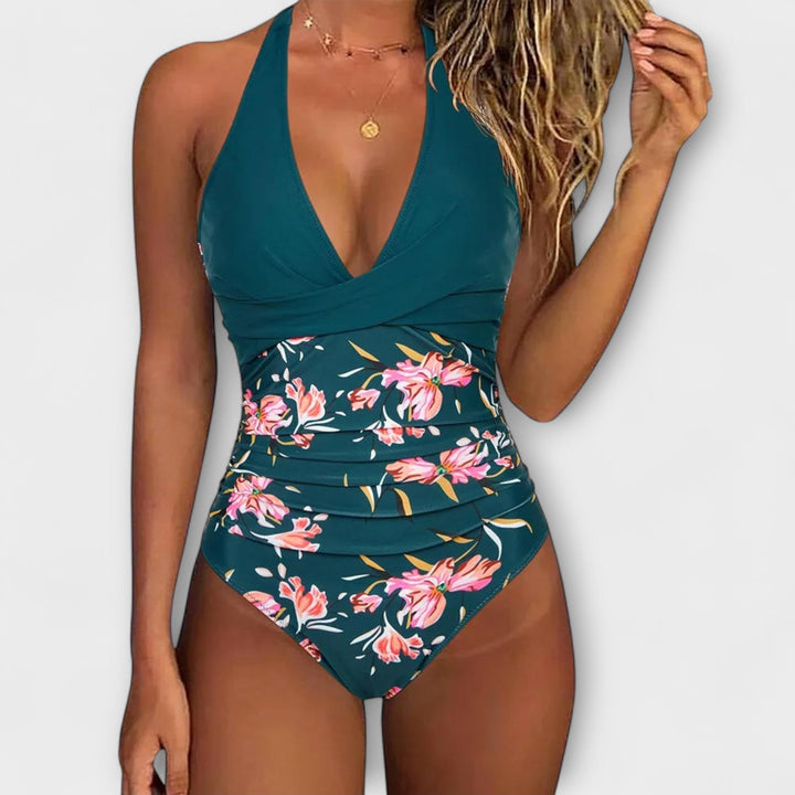 Florência - Combinaison de bain féminine élégante avec décolleté en V