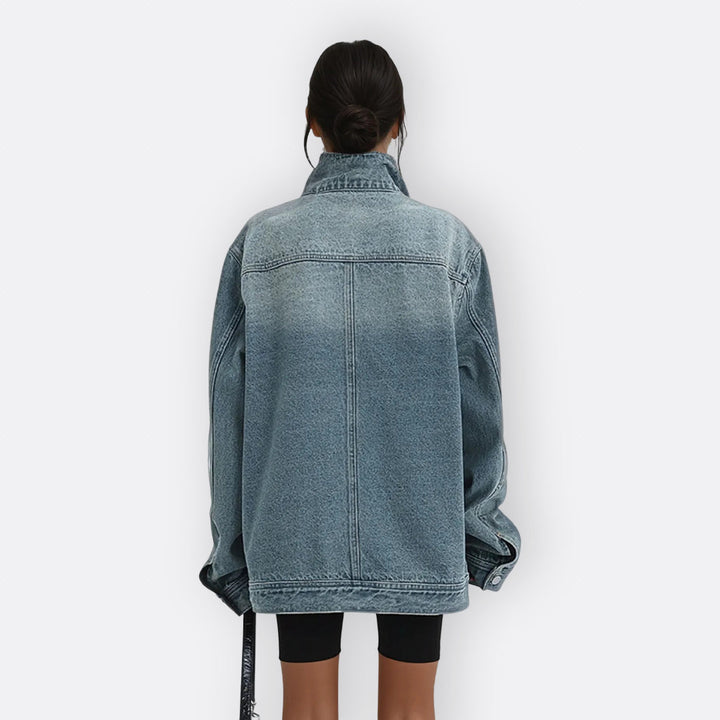 Sílvia - Veste Vintage Col Haut Asymétrique