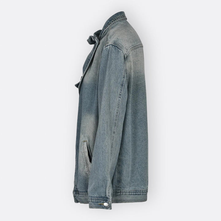 Sílvia - Veste Vintage Col Haut Asymétrique