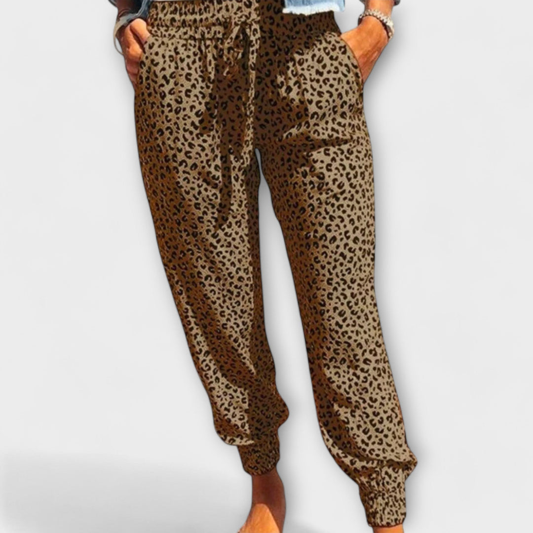 Félicité - Pantalons léopard à jambes larges