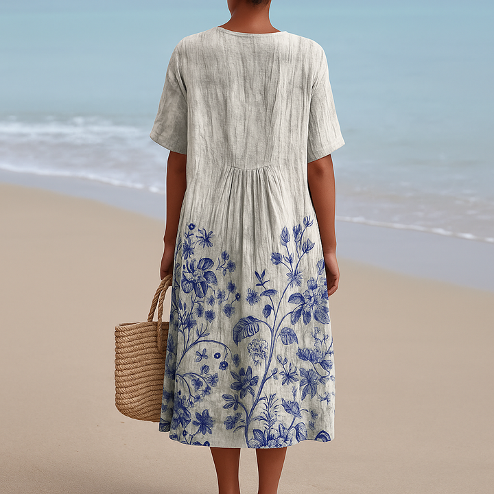 Rosalinda - Robe avec Imprimé en Porcelaine
