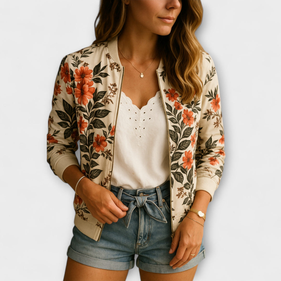 Andreia - Veste bomber élégante à fleurs