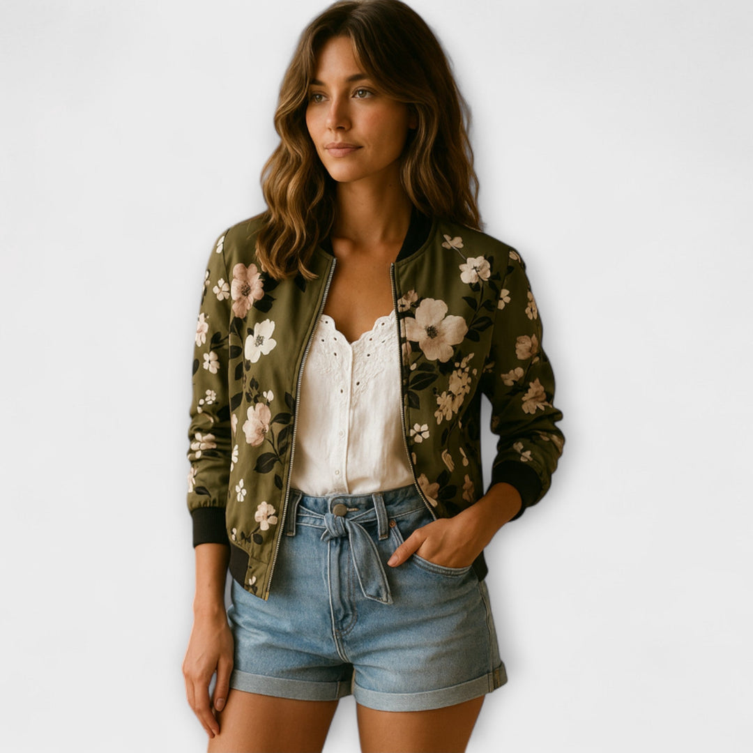 Andreia - Veste bomber élégante à fleurs