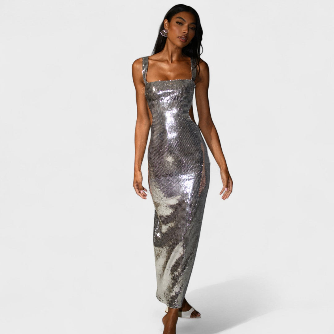 Sparkle Silver - Robe de gala de nuit
