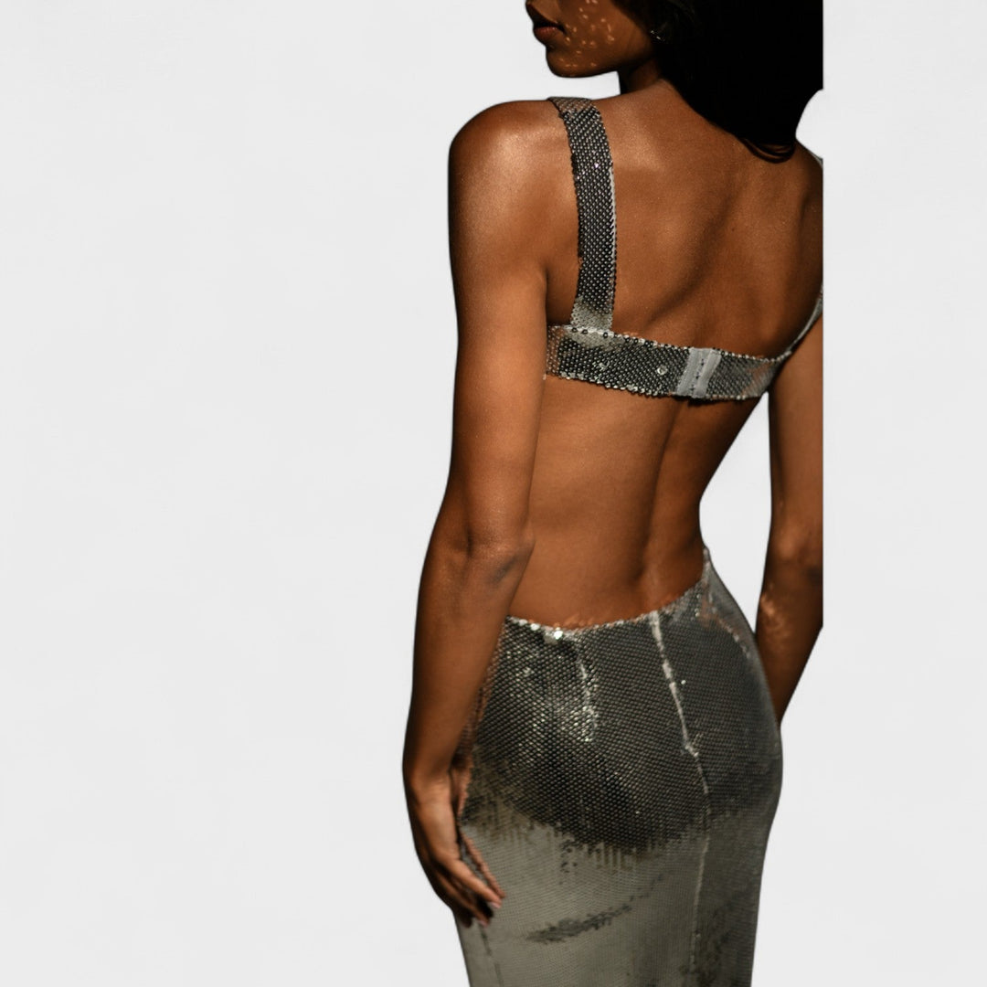 Sparkle Silver - Robe de gala de nuit