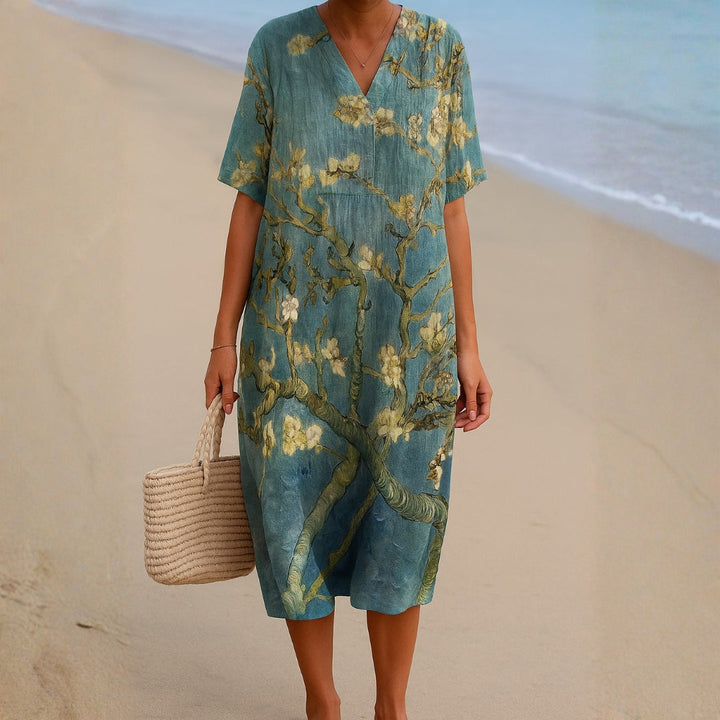 Mara - Robe Fleurie en Vert d'Eau