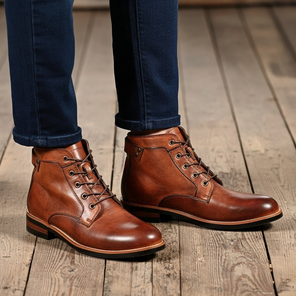 Caio - Bottes à Bout Rond Rétro