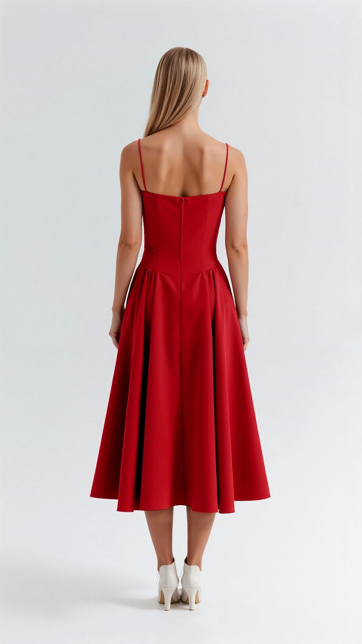Odete - Robe midi à corsage structuré