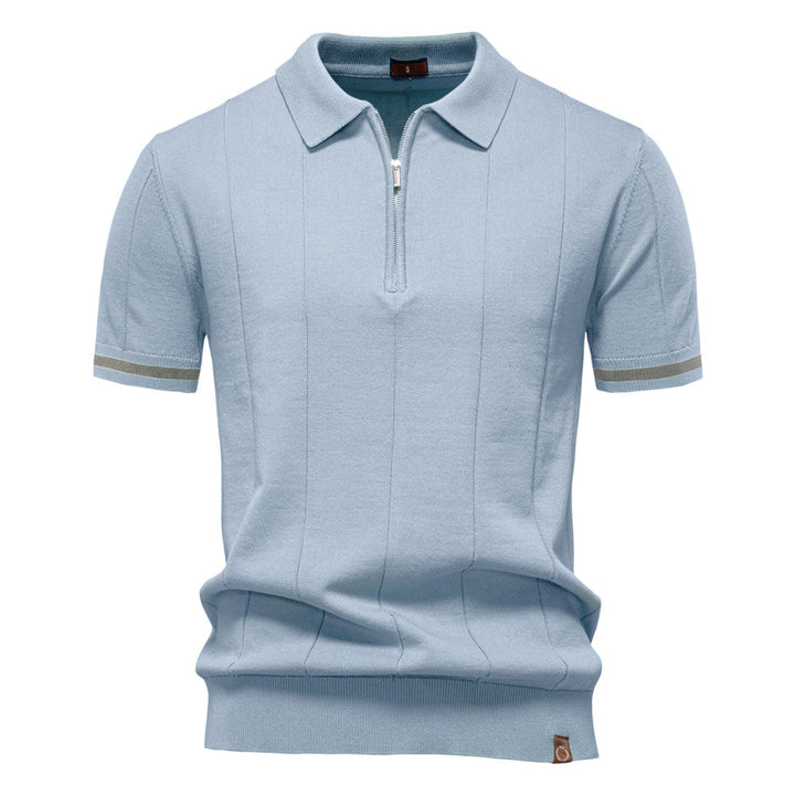 Polo à Demi-Zip - Texture Verticale