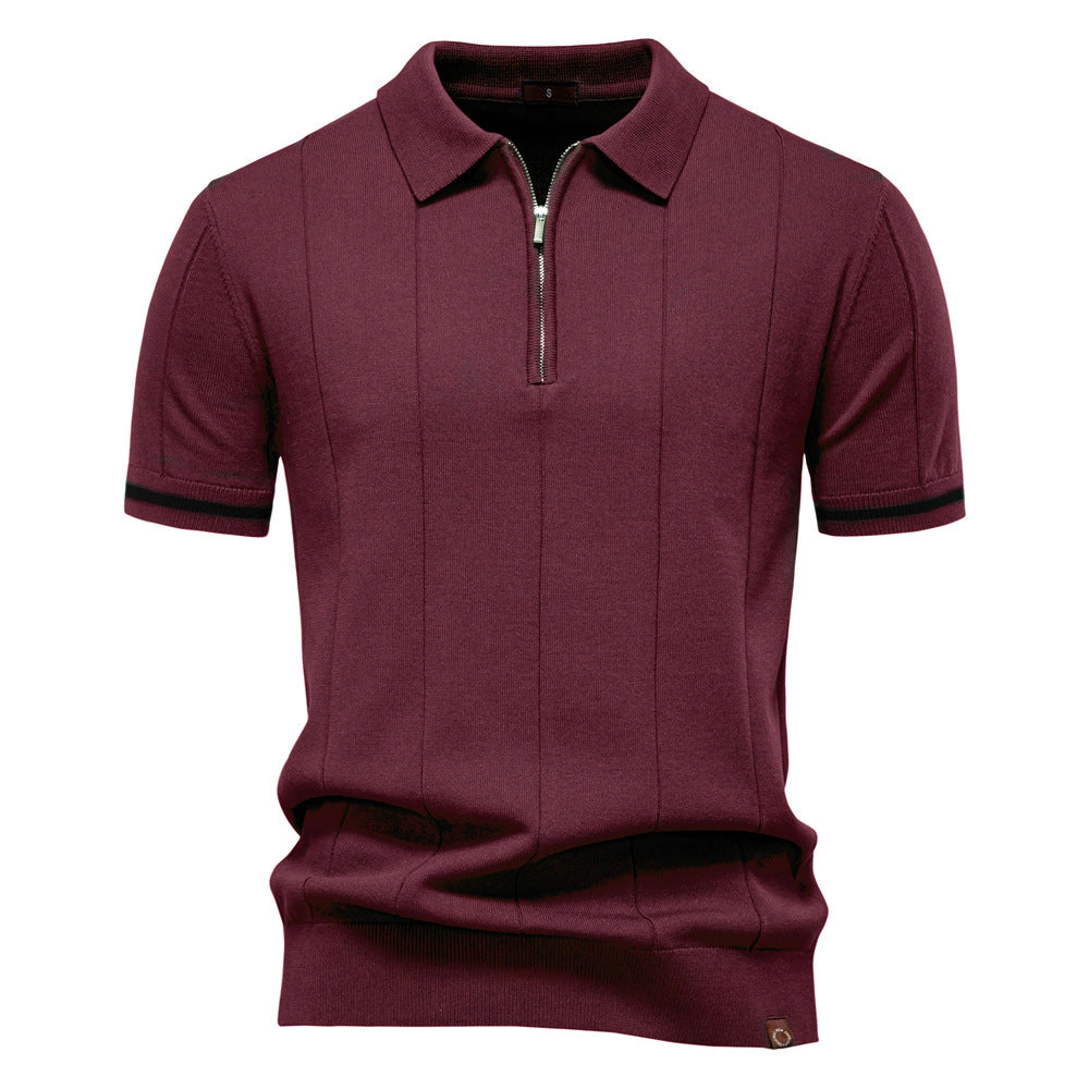 Polo à Demi-Zip - Texture Verticale