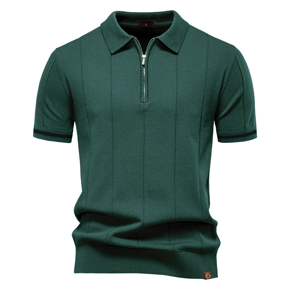 Polo à Demi-Zip - Texture Verticale