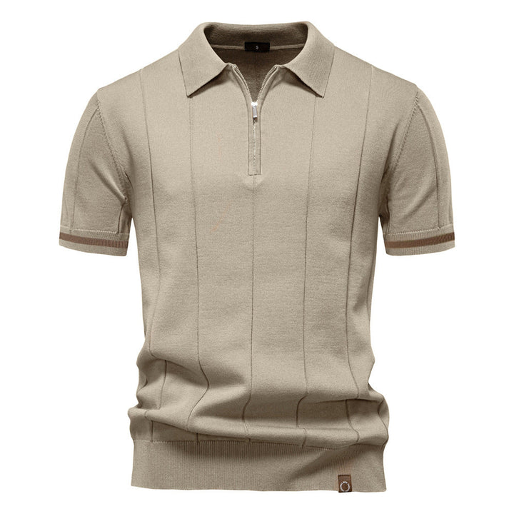 Polo à Demi-Zip - Texture Verticale