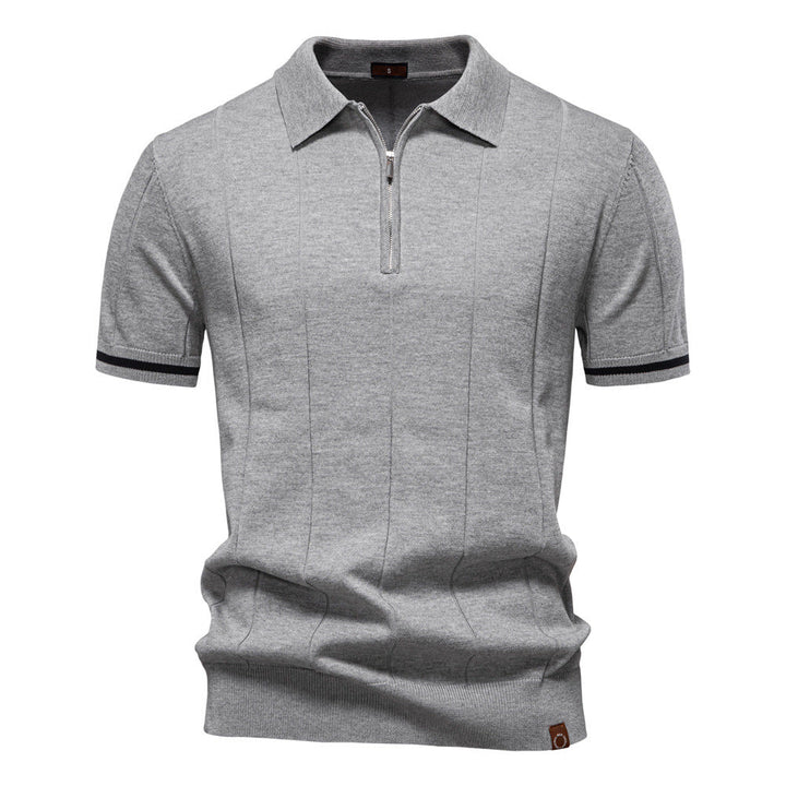 Polo à Demi-Zip - Texture Verticale