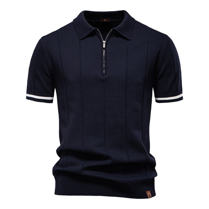 Polo à Demi-Zip - Texture Verticale