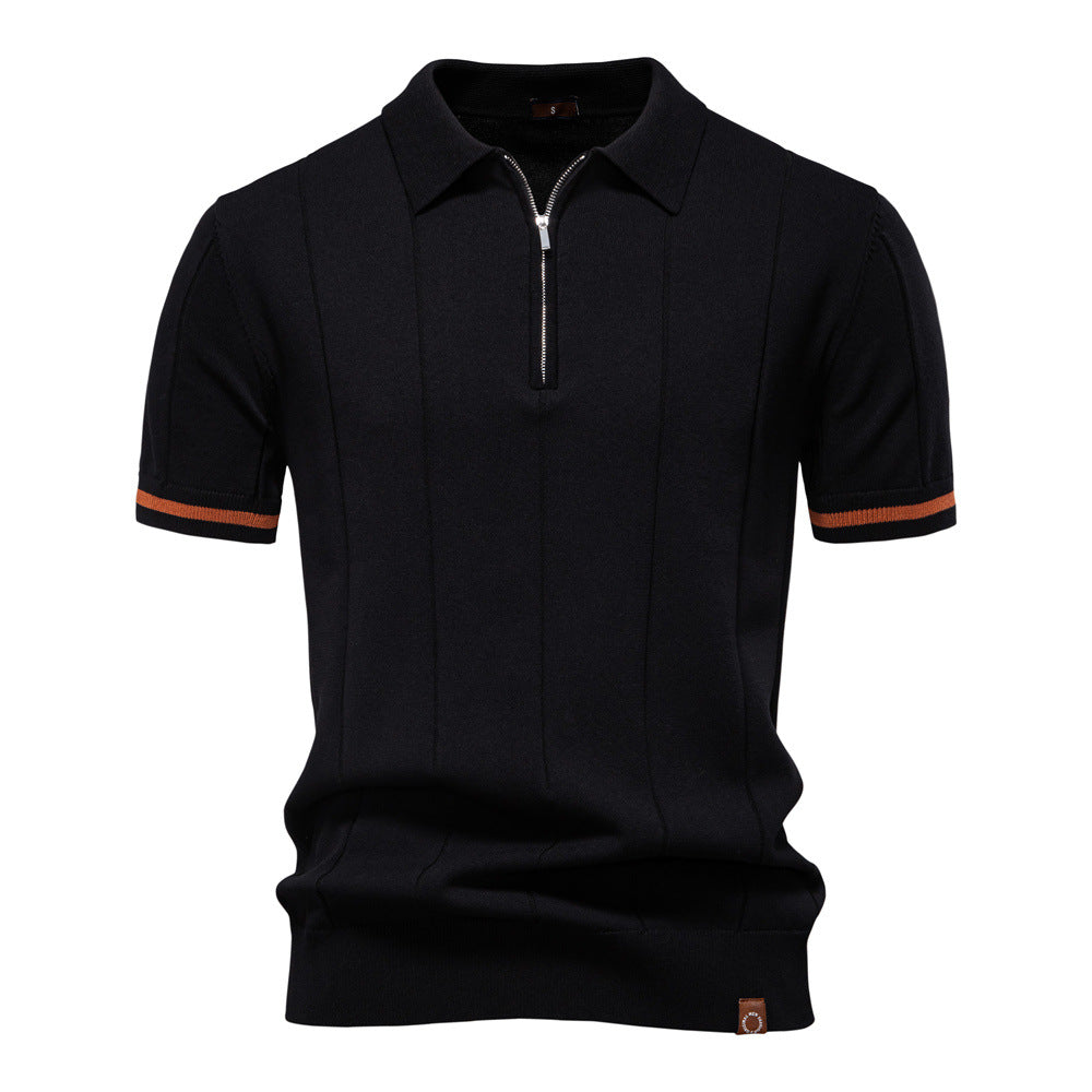 Polo à Demi-Zip - Texture Verticale