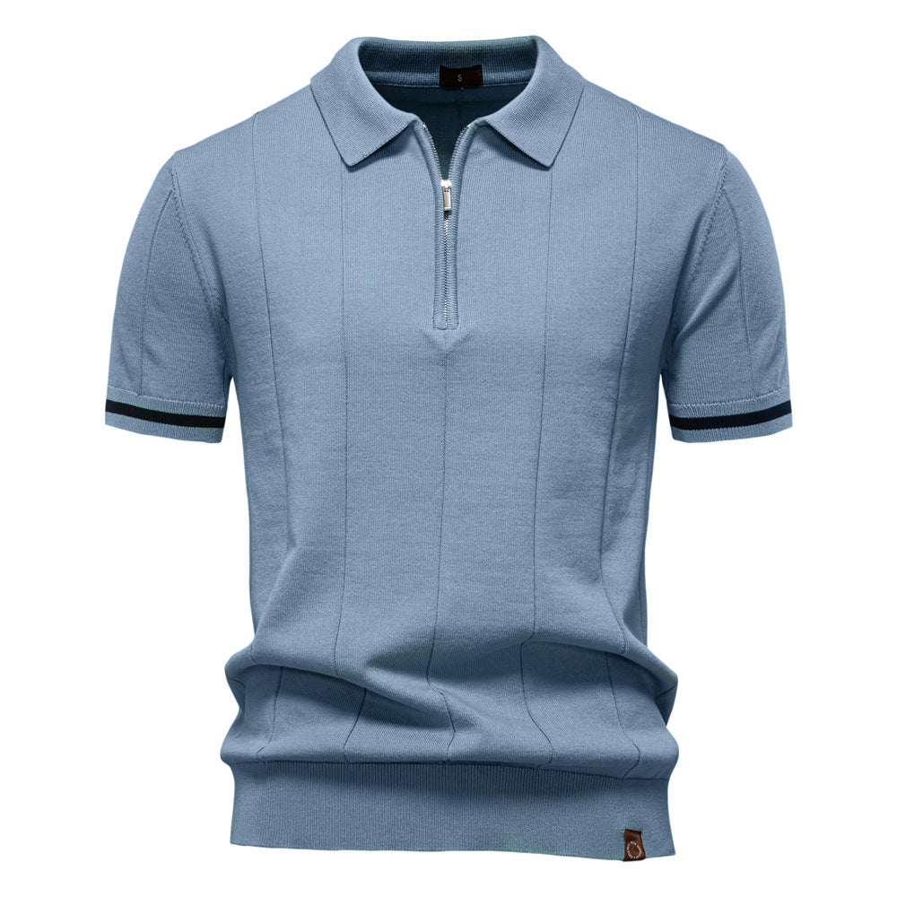 Polo à Demi-Zip - Texture Verticale