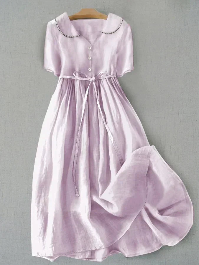 Robe Midi Isla – Élégante et Confortable en Mélange de Coton et Lin pour Femmes