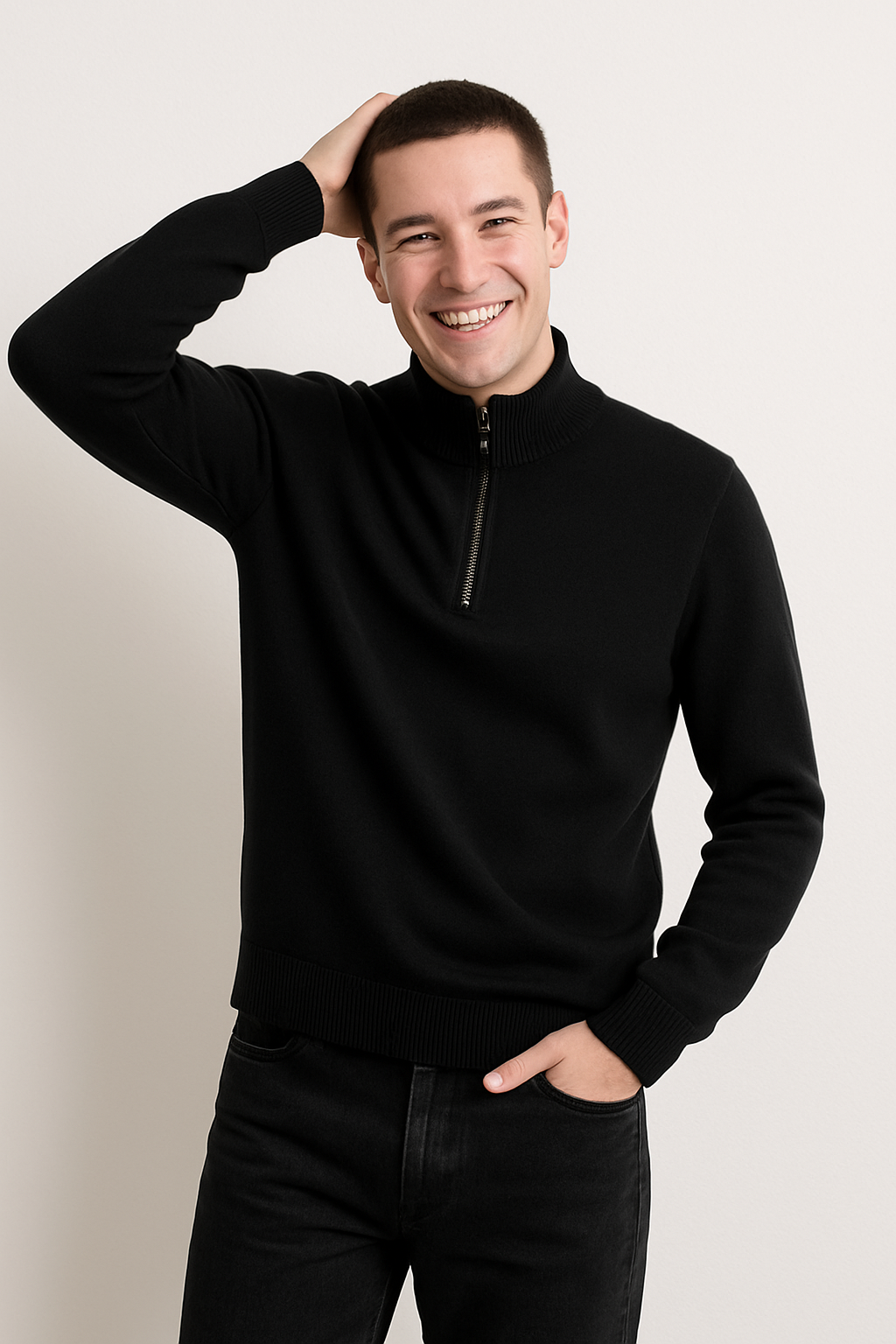 Pull en Maille - Demi-Zip