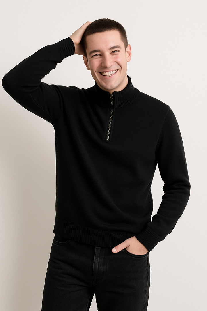 Pull en Maille - Demi-Zip