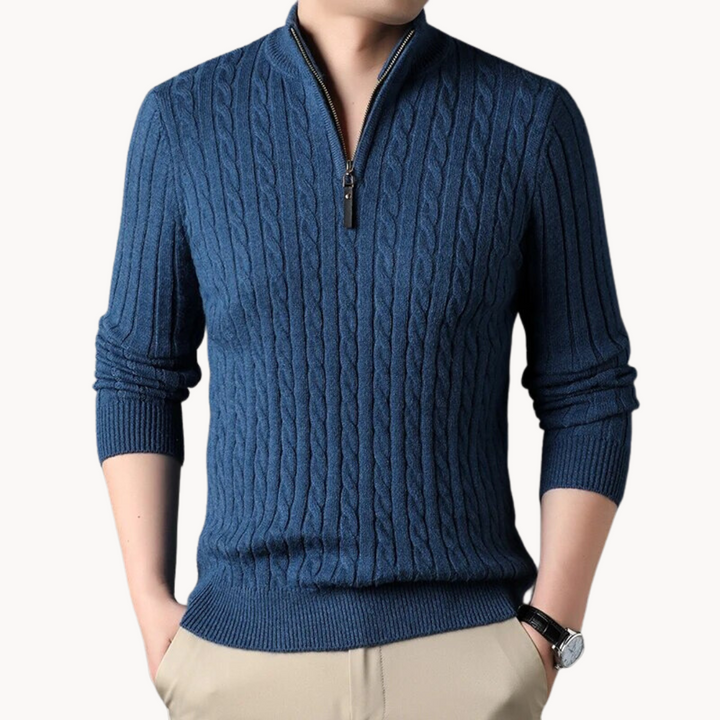 Constantino - Pull en Maille à Zipper Court