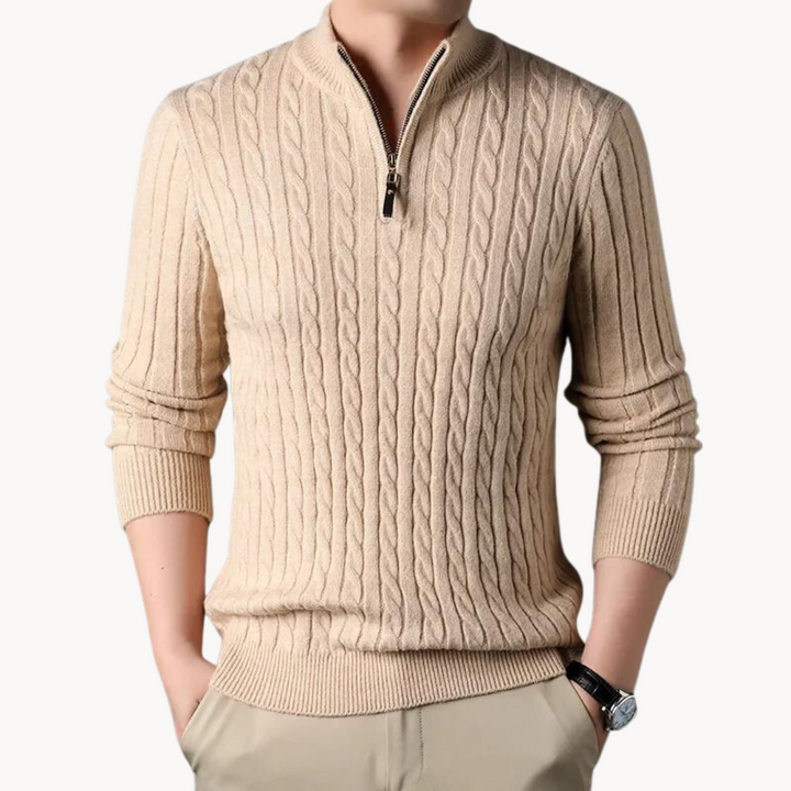 Constantino - Pull en Maille à Zipper Court