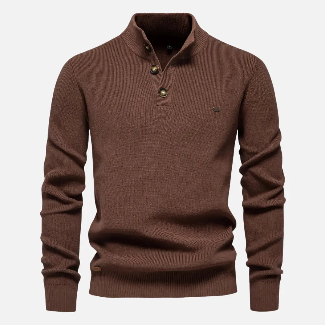 Constantino - Pull en Maille Col Montant