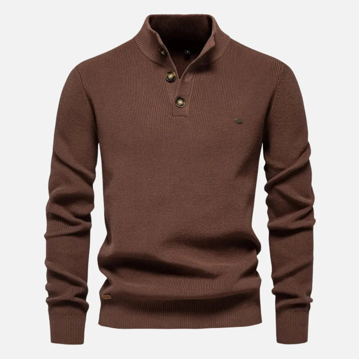 Constantino - Pull en Maille Col Montant