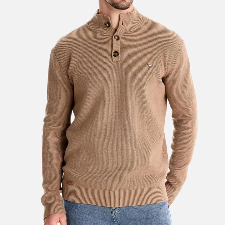 Constantino - Pull en Maille Col Montant