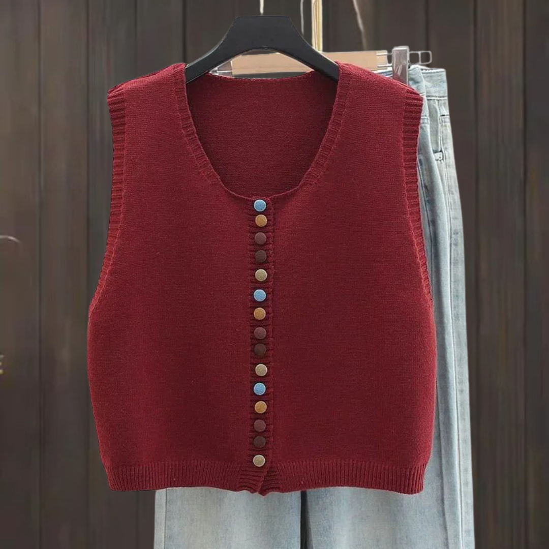 Maribela - Gilet en Maille avec Boutons