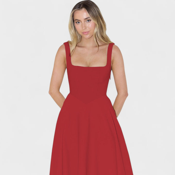 Maribel - Robe Midi décolleté carré