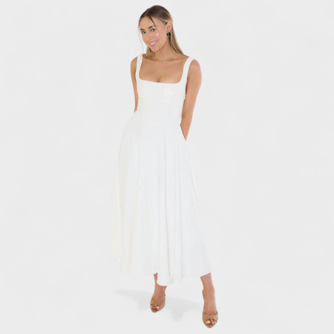 Maribel - Robe Midi décolleté carré
