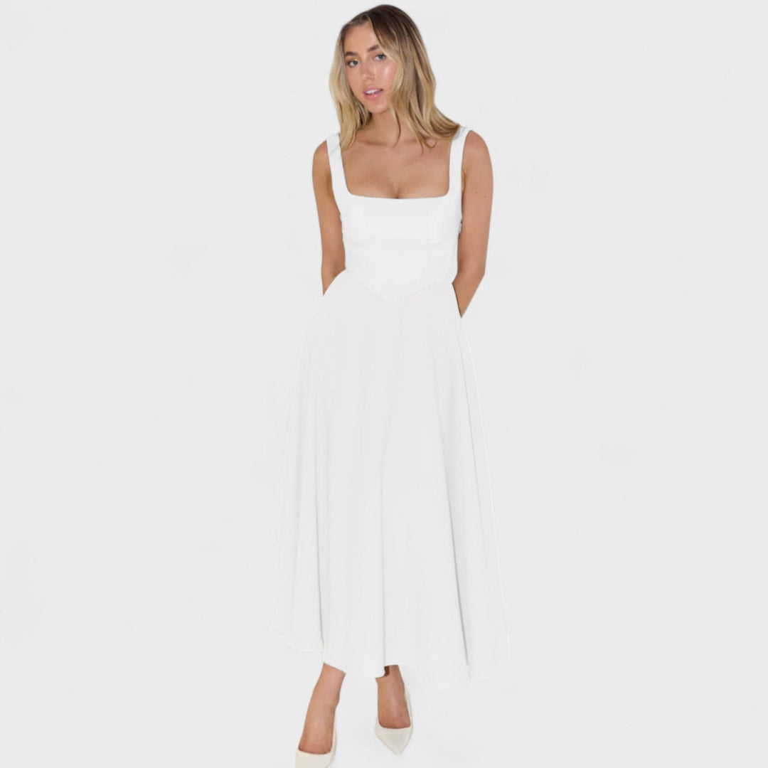 Maribel - Robe Midi décolleté carré