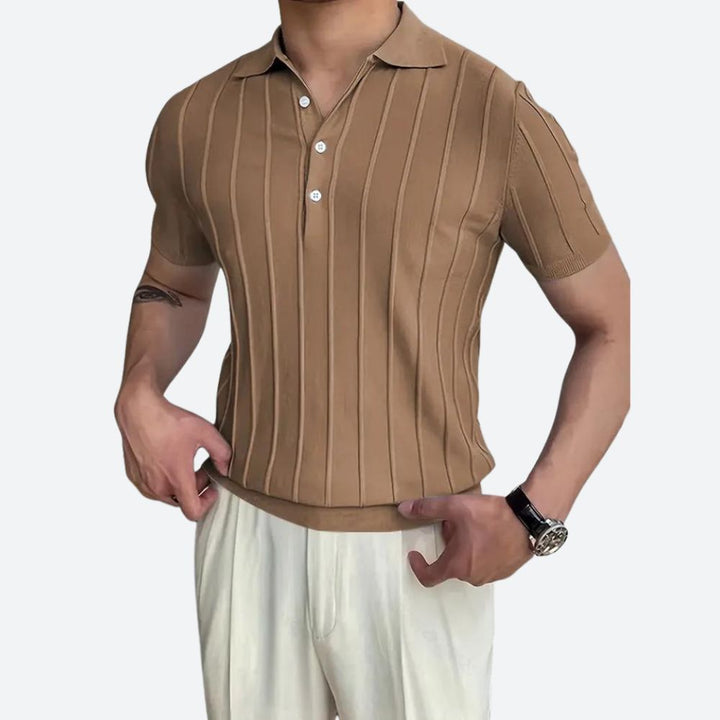 Chemise Polo - Mélange Élastique Col V